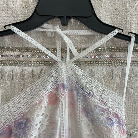 Gianni Bini Delaney Embroidered Eyelet Halter Tie Dye Dress - Picture 13 of 14